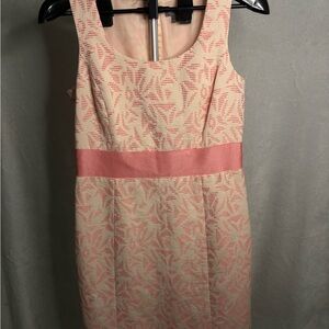 Ann Taylor Pink and Cream Patterned Mini Dress